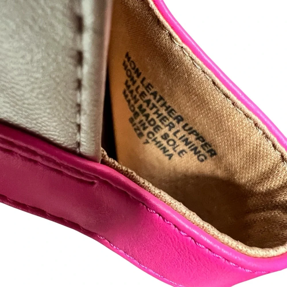 Michelle Mcdowell Flats Womens 7 Shoes Espadrille Slip-On Faux Leather Pink Gold